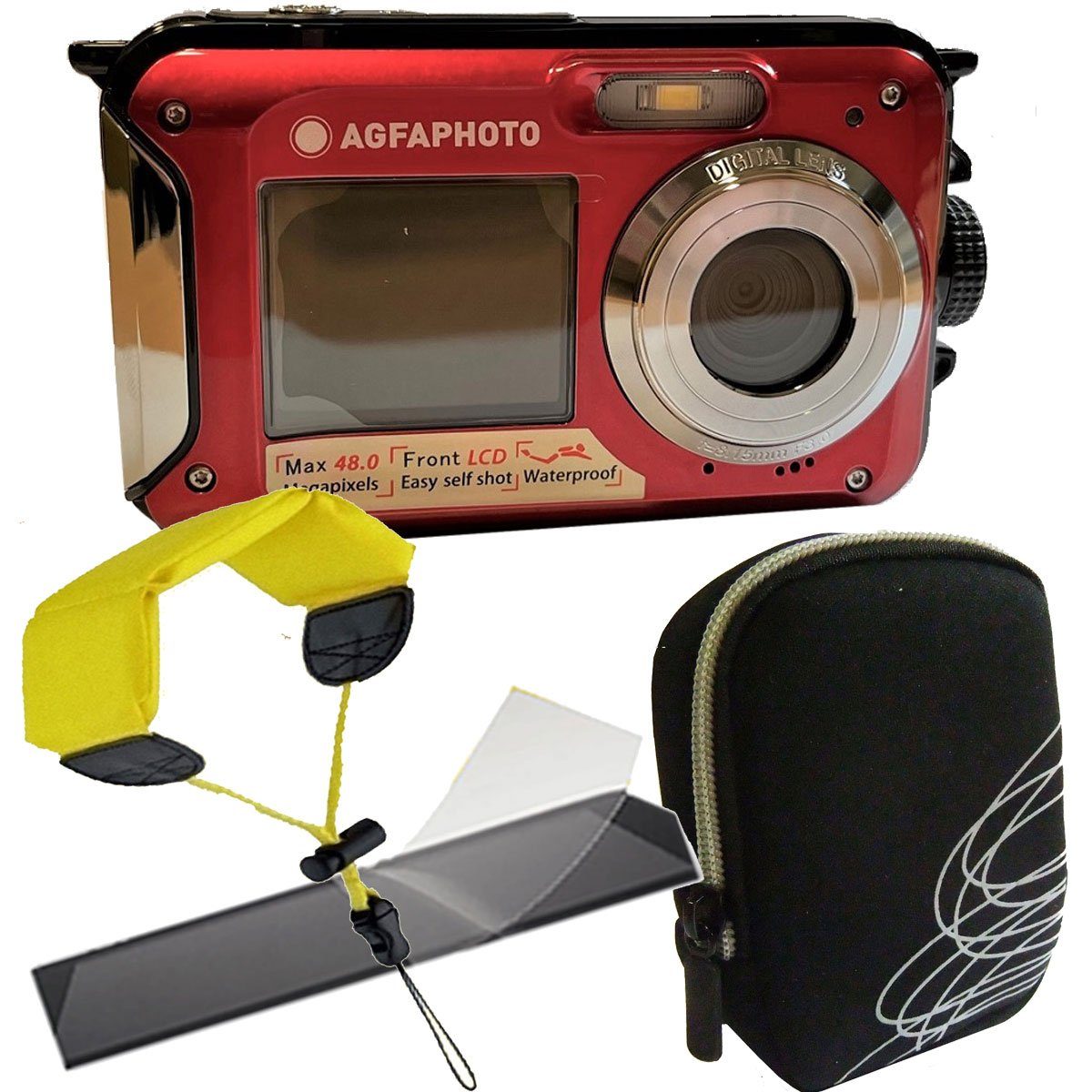 AgfaPhoto AgfaPhoto WP8000 rot Set 2 mit Tasche schwarz Kompaktkamera