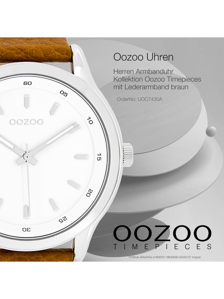 Oozoo Analog-Armbanduhr Oozoo Timepieces braun extra groß (ca. 50mm) günstig kaufen onesize