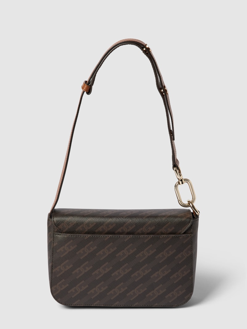 Handtasche mit Label-Detail Modell 'METROPOLIS' in dunkelbraun
