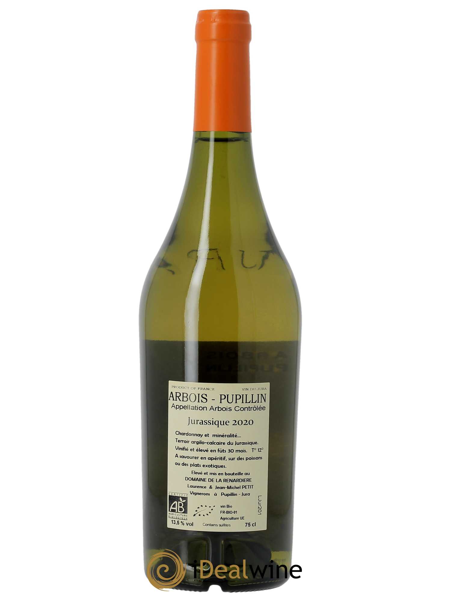 Arbois Jurassique Domaine de la Renardière  2020 - Lot de 1 Bouteille