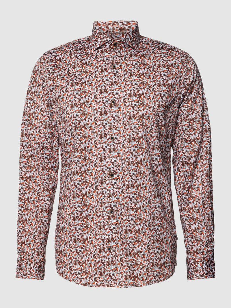 Business-Hemd mit Allover-Muster Modell 'Trostol' in apricot