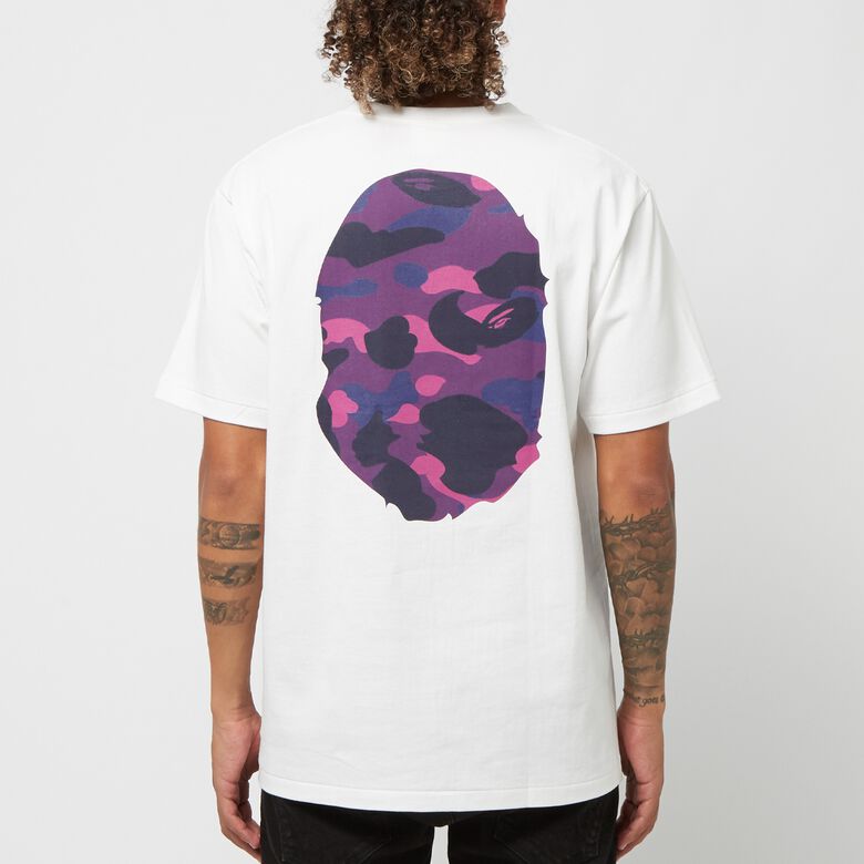 A Bathing Ape Color Camo Big Ape Head Tee M white purple