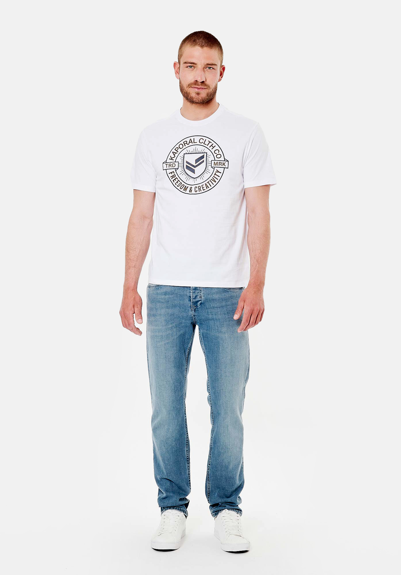 RANDI  T-shirt blanc homme 100% coton