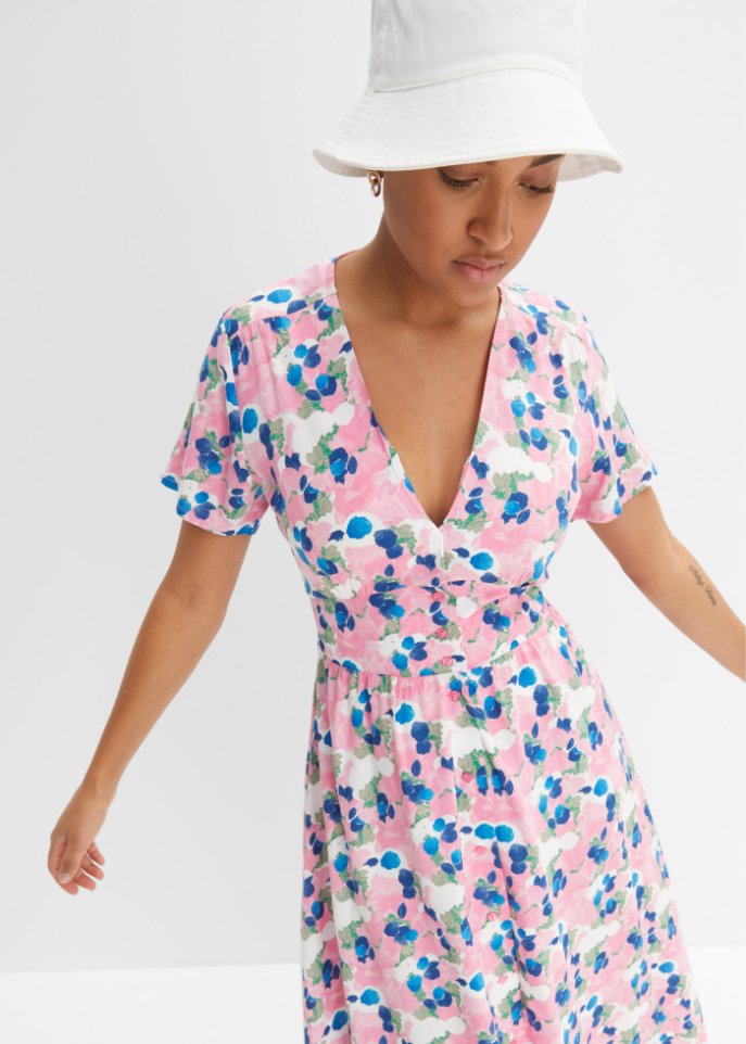 Midikleid mit V-Ausschnitt