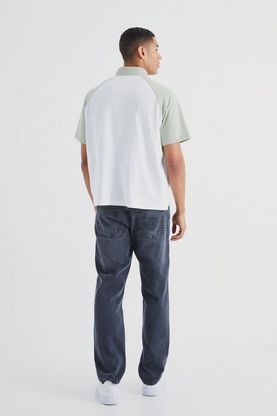 Kastiges Oversize Raglan Poloshirt