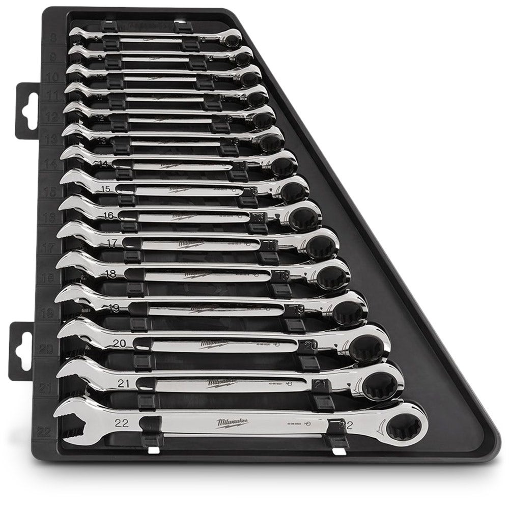 MILWAUKEE 15pc Metric Ratcheting Wrench Combination Set 48229516