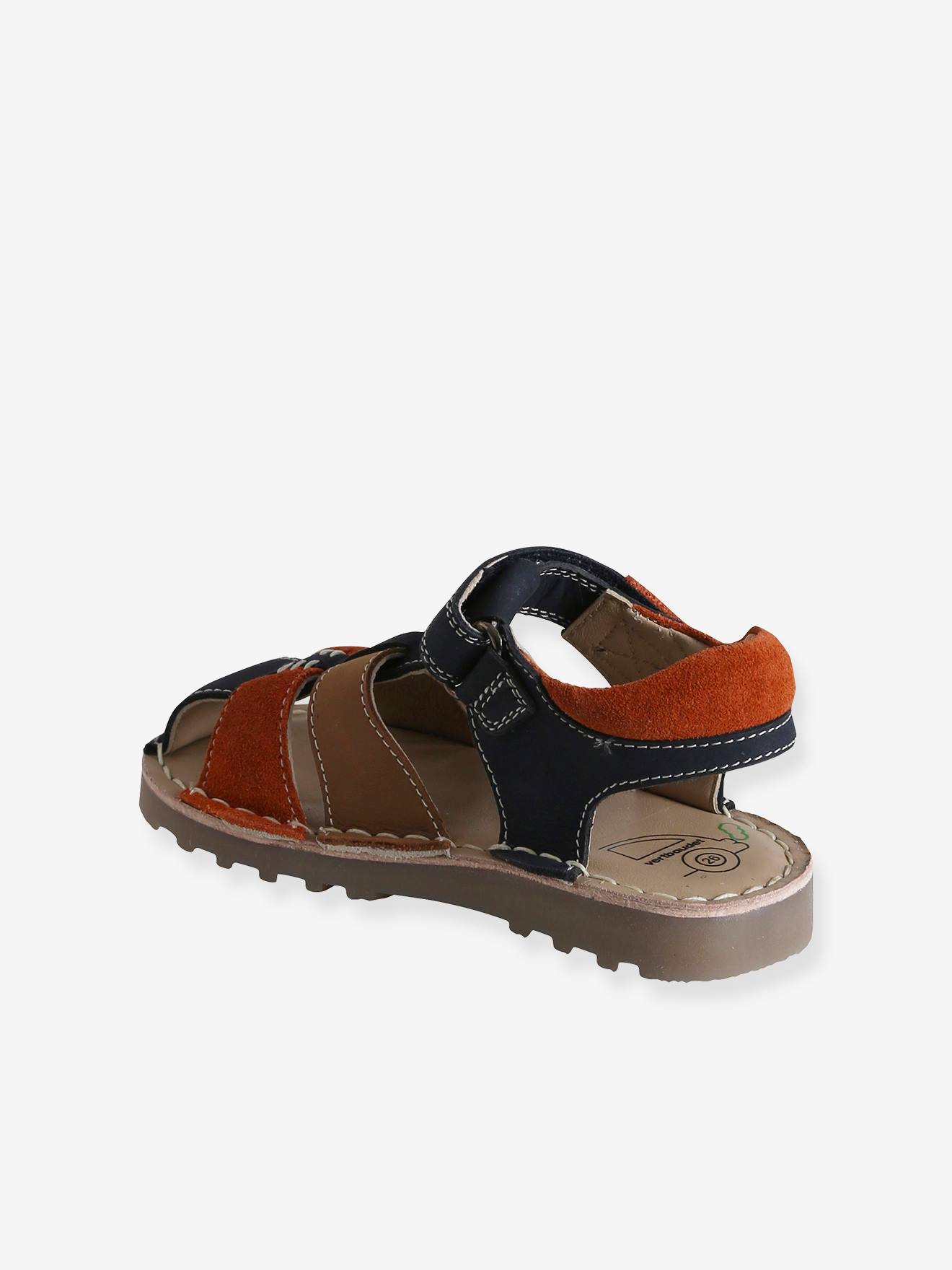 Vertbaudet Kinder Klett-Sandalen, Anziehtrick - set blau