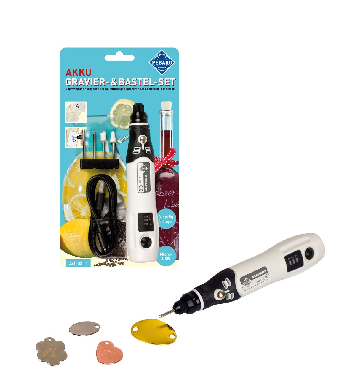 PEBARO Akku Gravier- und Bastel-Set