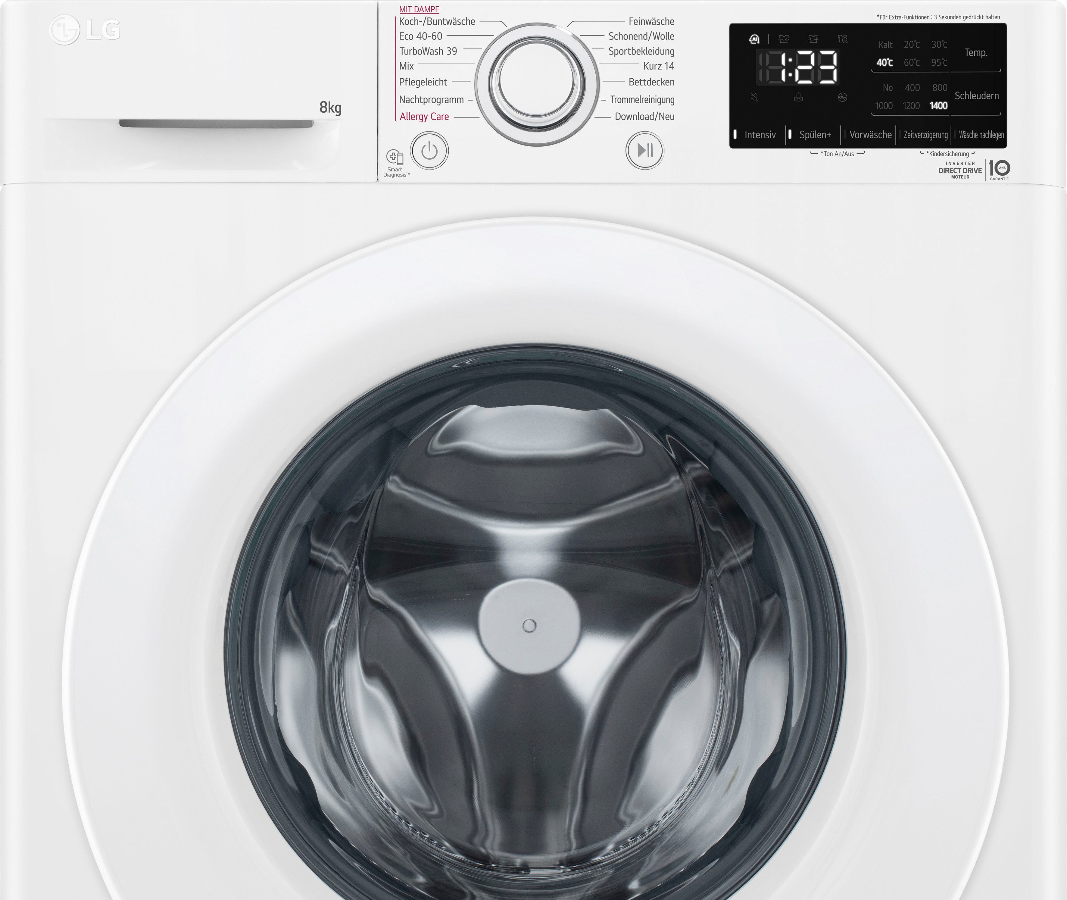 LG Waschmaschine 3 F4WV3183, 8 kg, 1400 U/min
