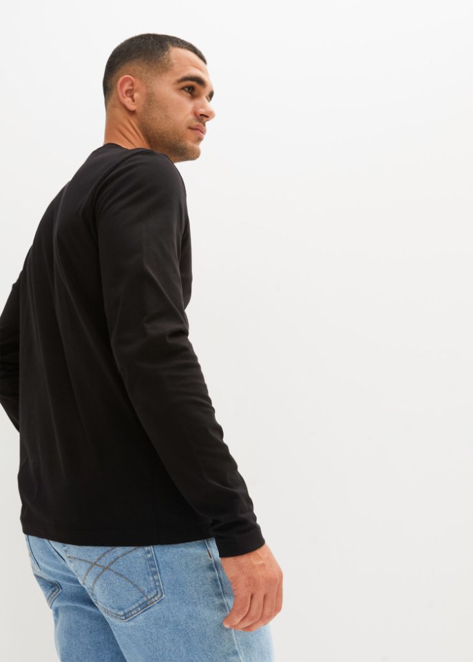 Langarmshirt mit Komfortschnitt (2er Pack)
