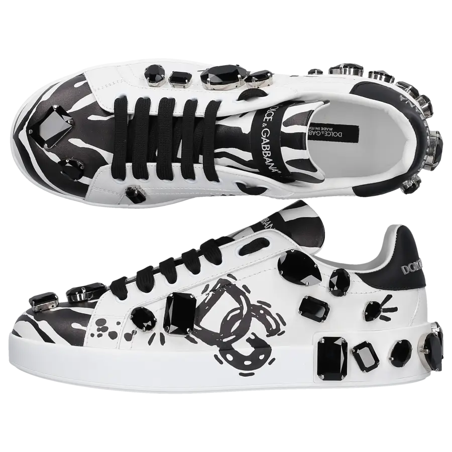 Dolce & Gabbana - Sneaker low PORTOFINO Nappaleder - weiß