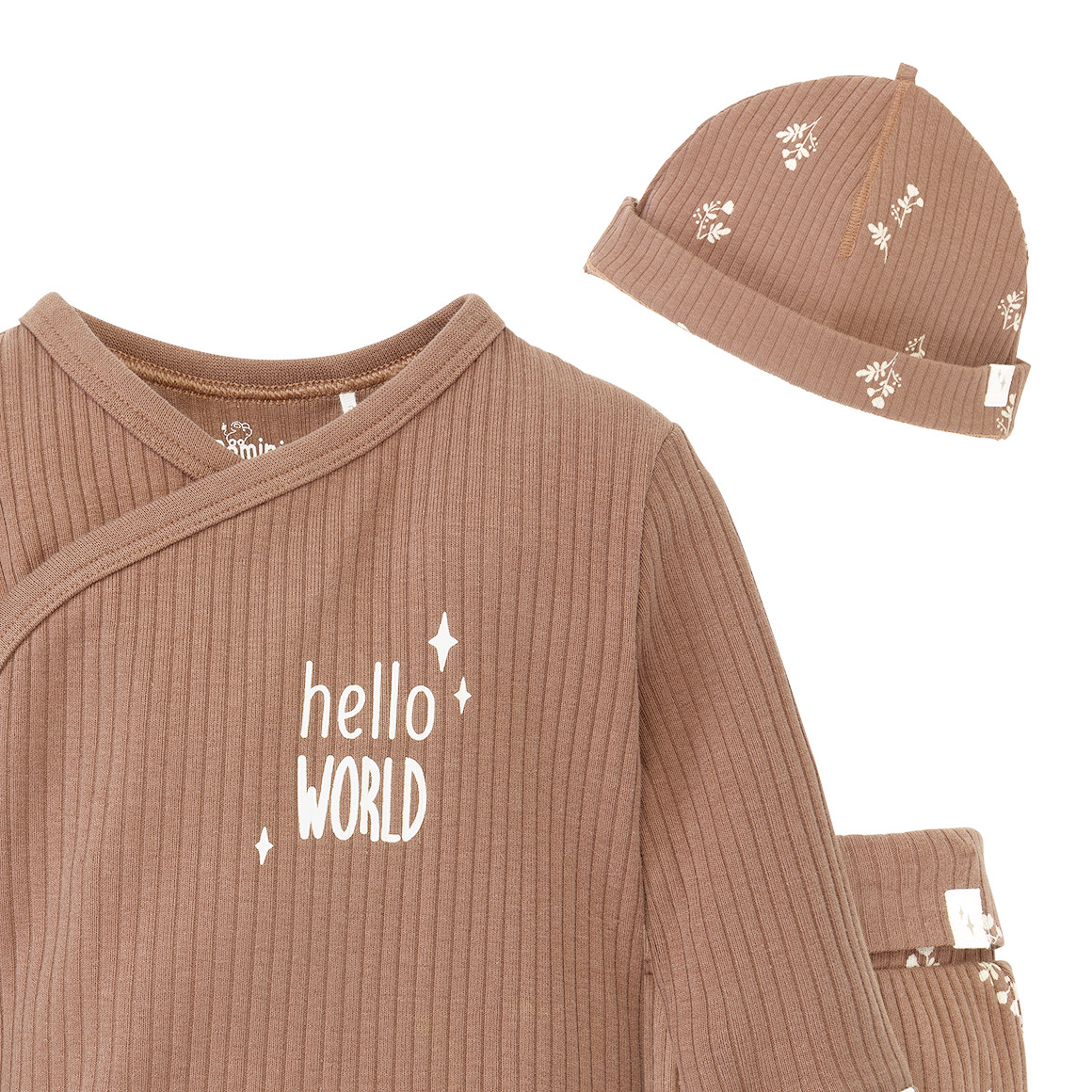 Newborn Wickelbody, Leggings und Mütze