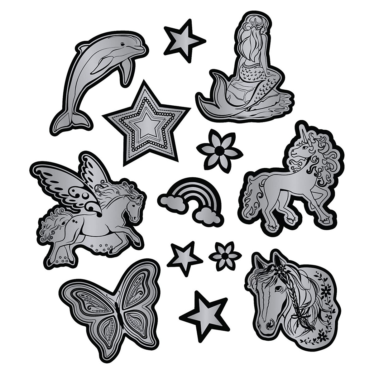 Reflektierendes Sticker-Set, silber