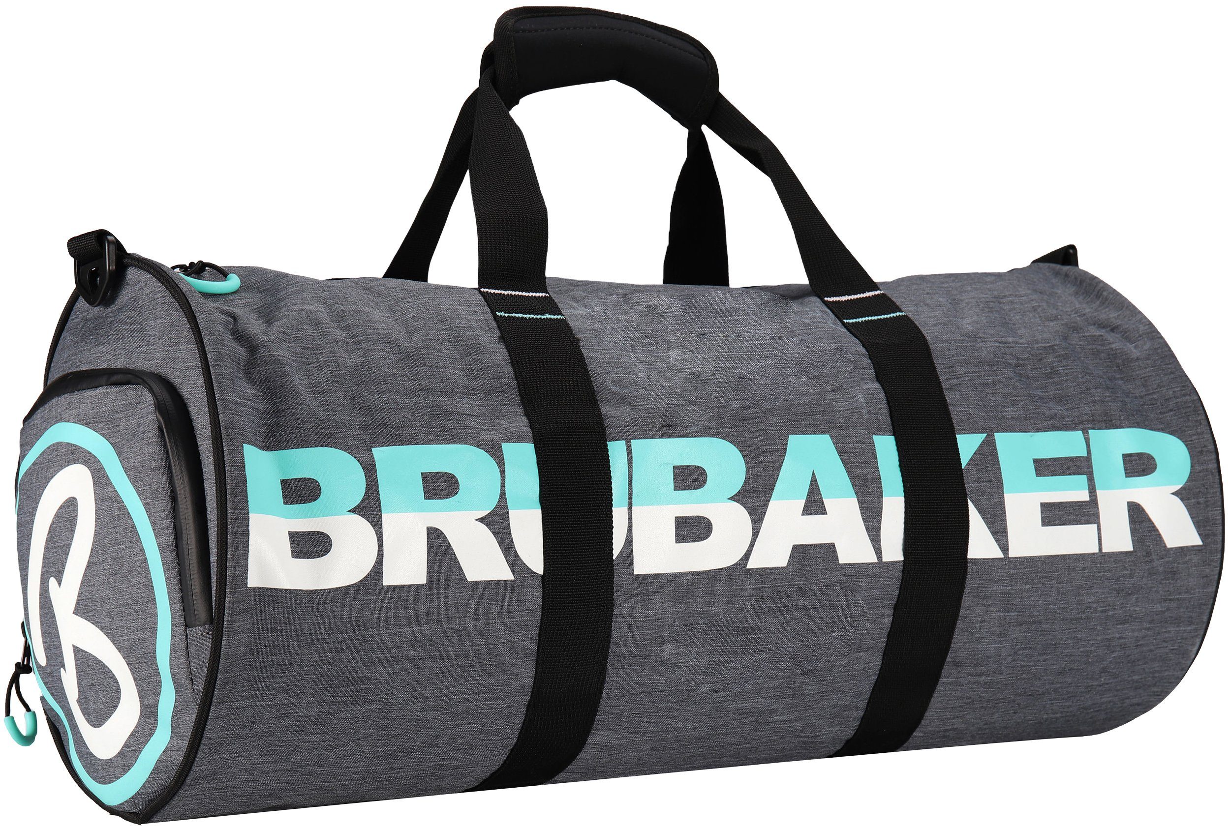 BRUBAKER Sporttasche Unisex Duffle Bag Trainingstasche Grau (1-tlg., wasserabweisend, Duffelbag), 27 l Fitnesstasche mit Schuhfach und Nassfach, Reisetasche Duffel Bag, Dufflebag