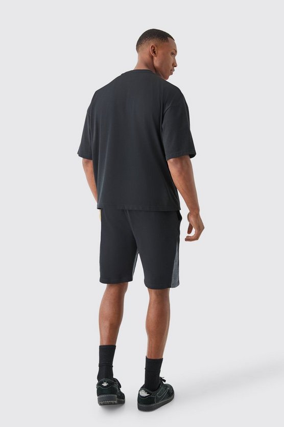 Denim T-Shirt und Shorts mit Homme Print