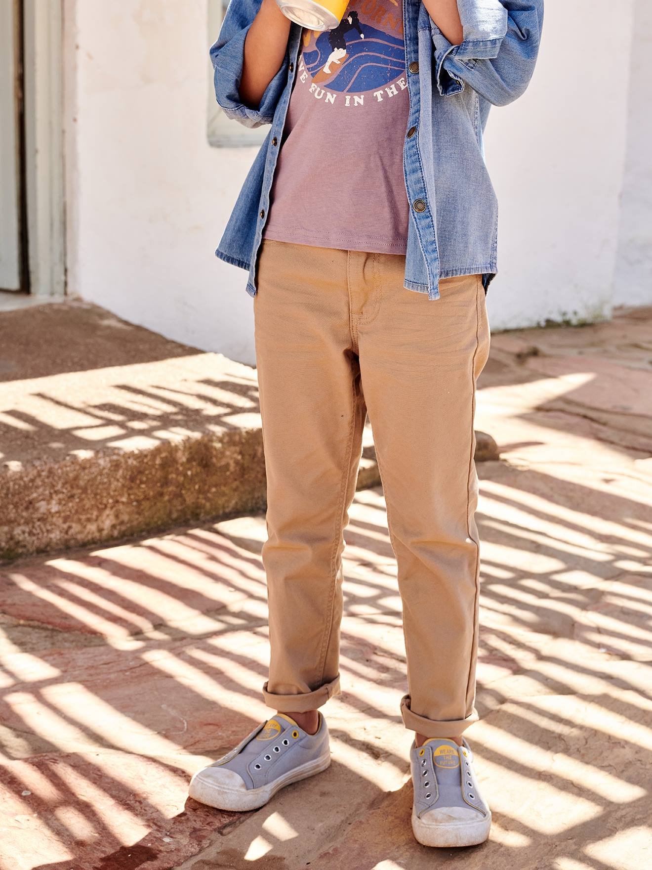 Vertbaudet Die UNVERWÜSTLICHE, robuste Jungen Hose, gerades Bein - khaki