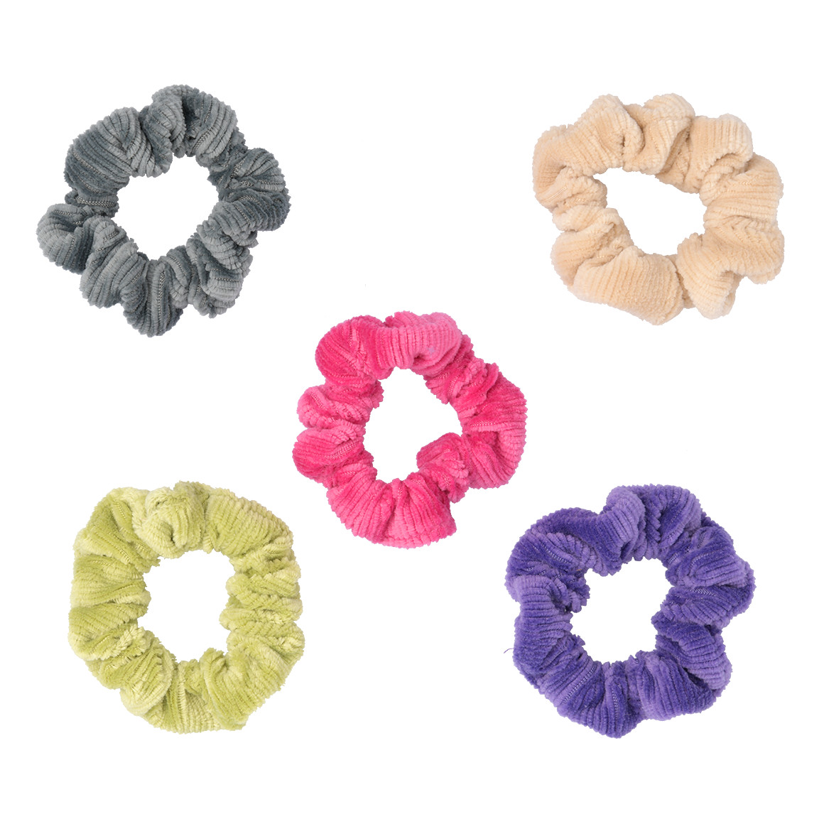 5 Scrunchies aus Cord