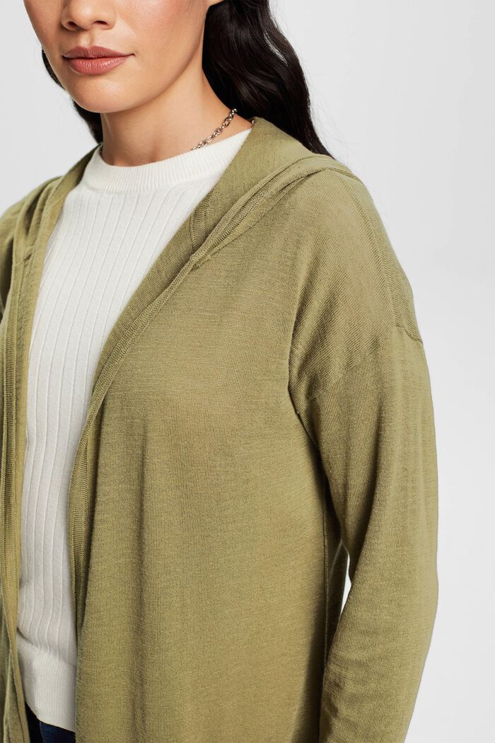Strickcardigan aus reiner Baumwolle mit Kapuze