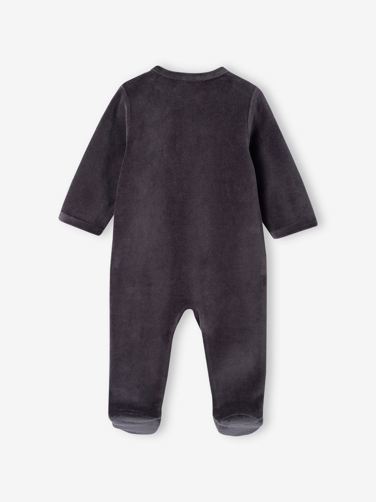 Lot de 2 dors-bien ouverture devant bébé en velours denim gris