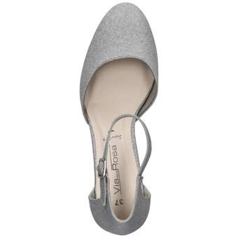 Via della Rosa Spangenpumps in silber