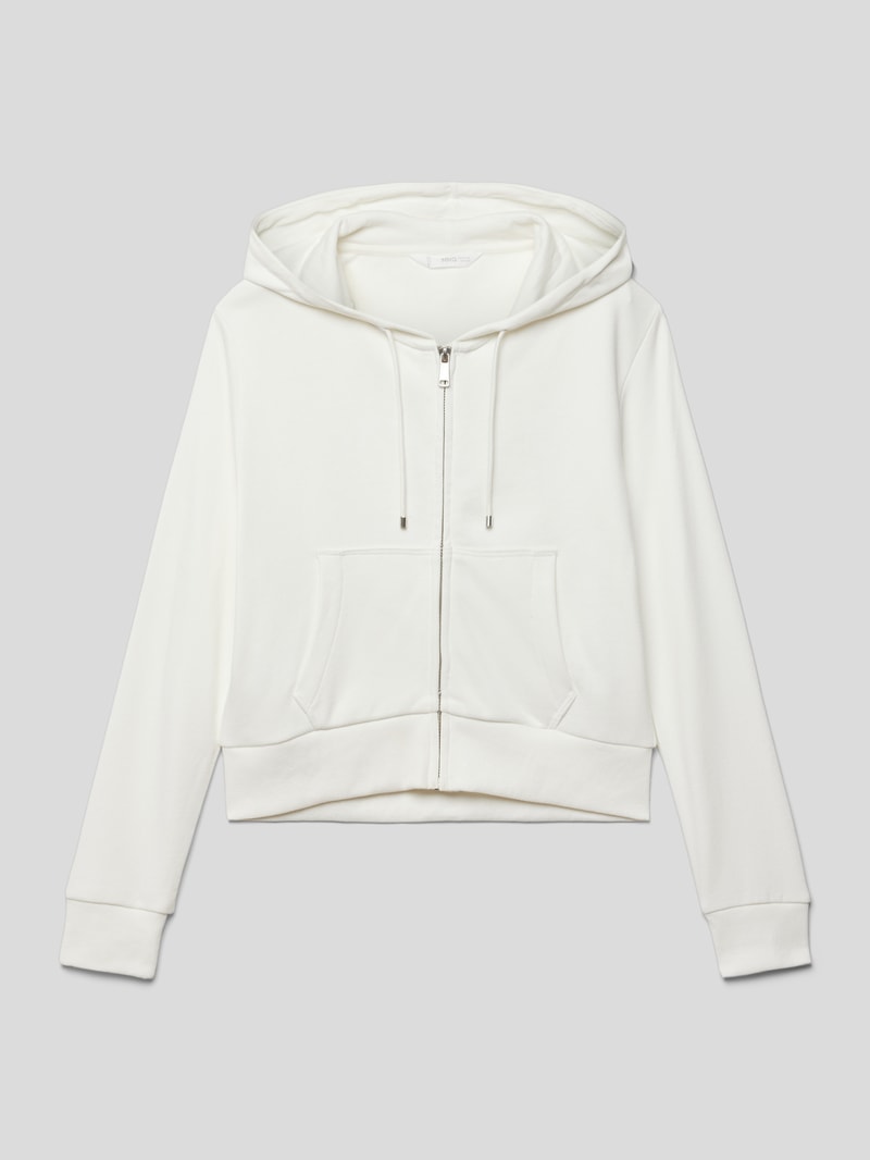 Sweatjacke mit Känguru-Tasche Modell 'suaves' in ecru