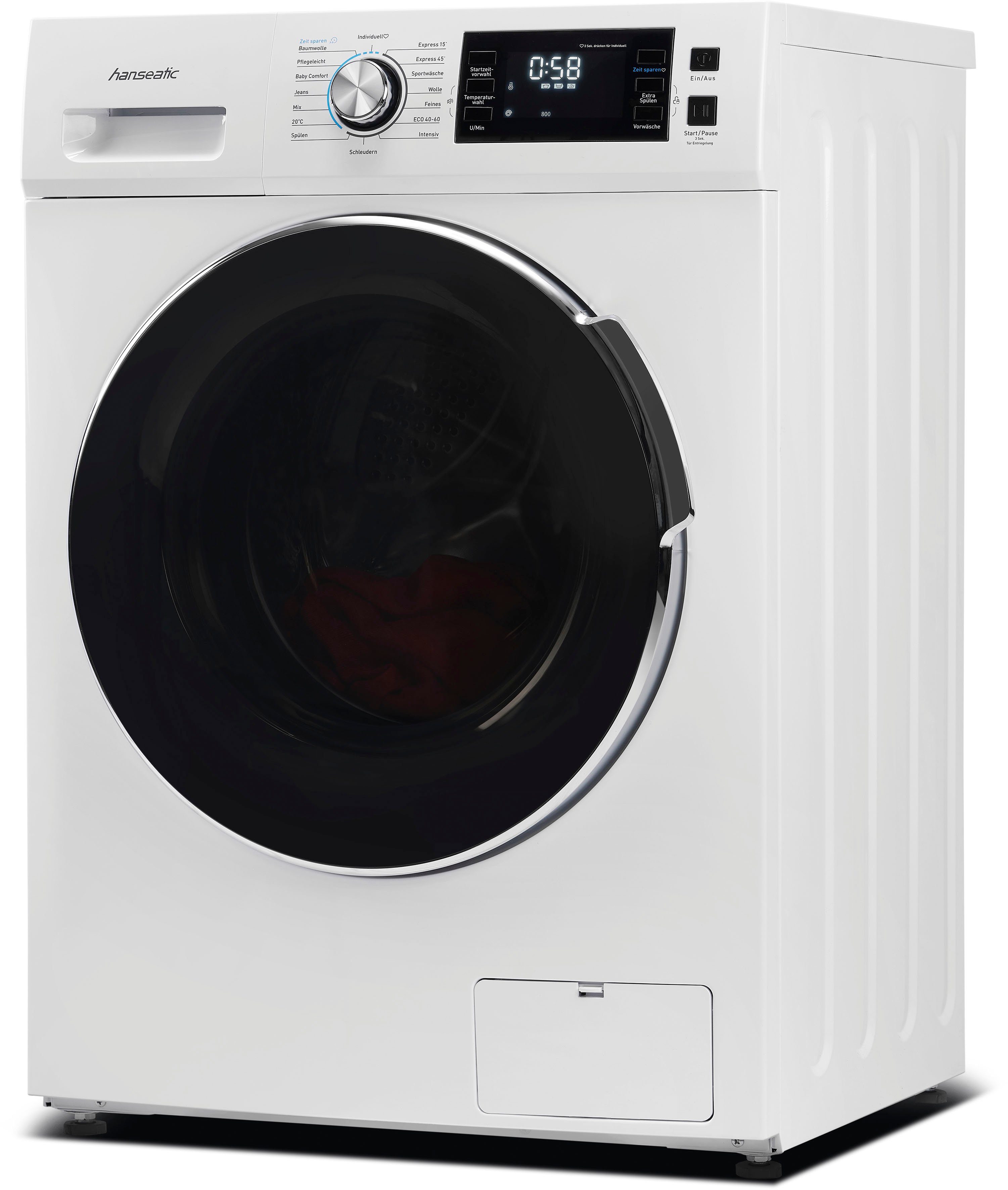 Hanseatic Waschmaschine HWMB714B, 7 kg, 1400 U/min, Schnellwaschprogramm, Startzeitvorwahl