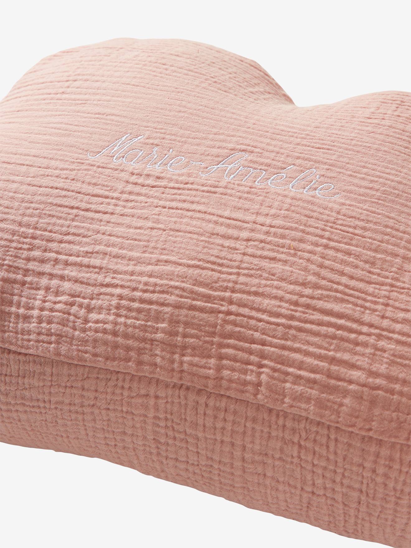 Coussin personnalisable gaze de coton Nuage moutarde