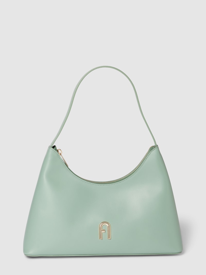 Handtasche mit Label-Detail Modell 'DIAMANTE' in lagune