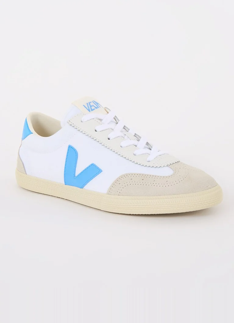 Teniși din pânză Veja Volley cu detalii din piele întoarsă