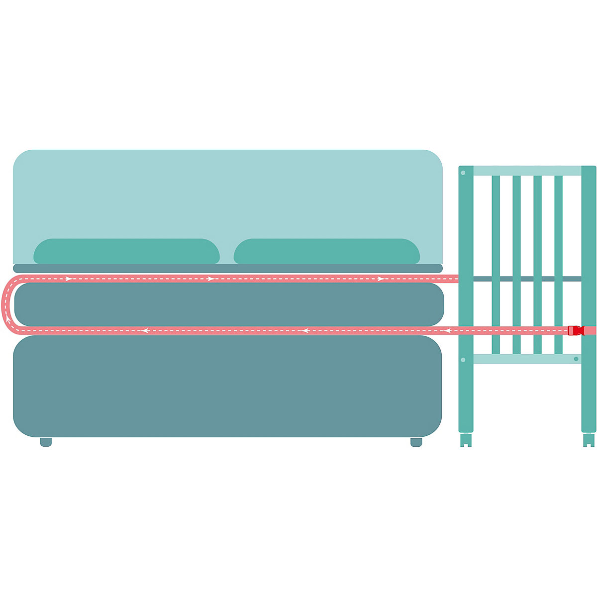 Beistellbett Cocon, natur, 45 x 95 cm