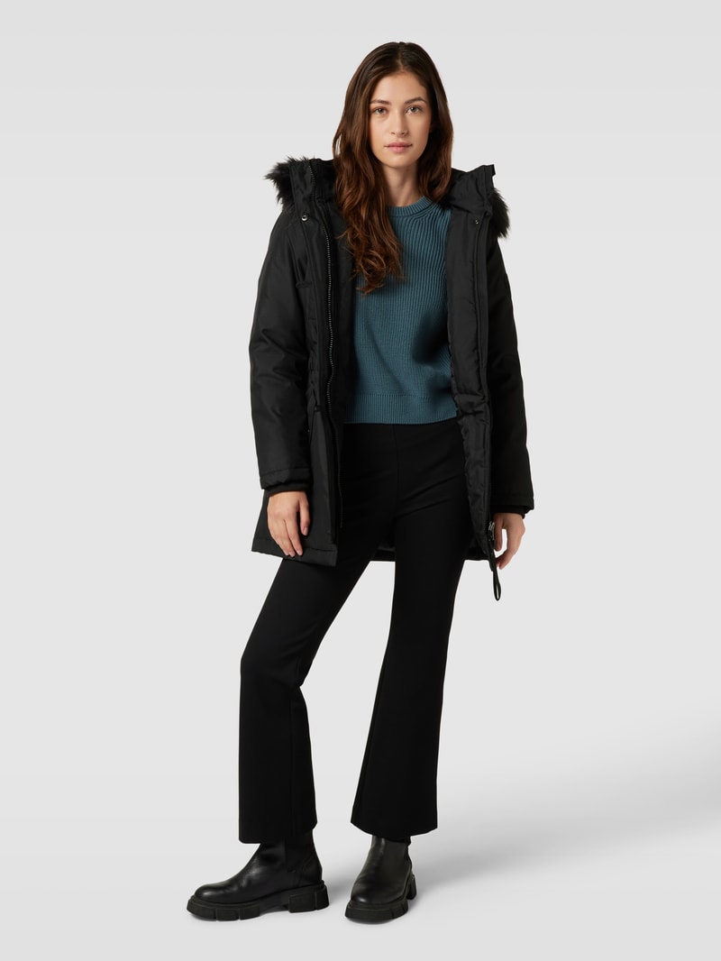 Parka mit Kunstfell Modell 'IRIS' in schwarz