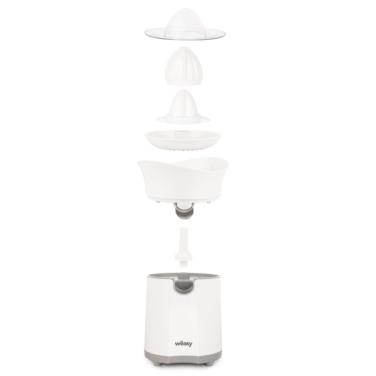 Weasy Wëasy Elektrische Zitruspresse CITRU6 BPA-frei, 2 Kegel, spülmaschinenfest, Orangen-, Zitronen-, Grapefruitsaft, 85W