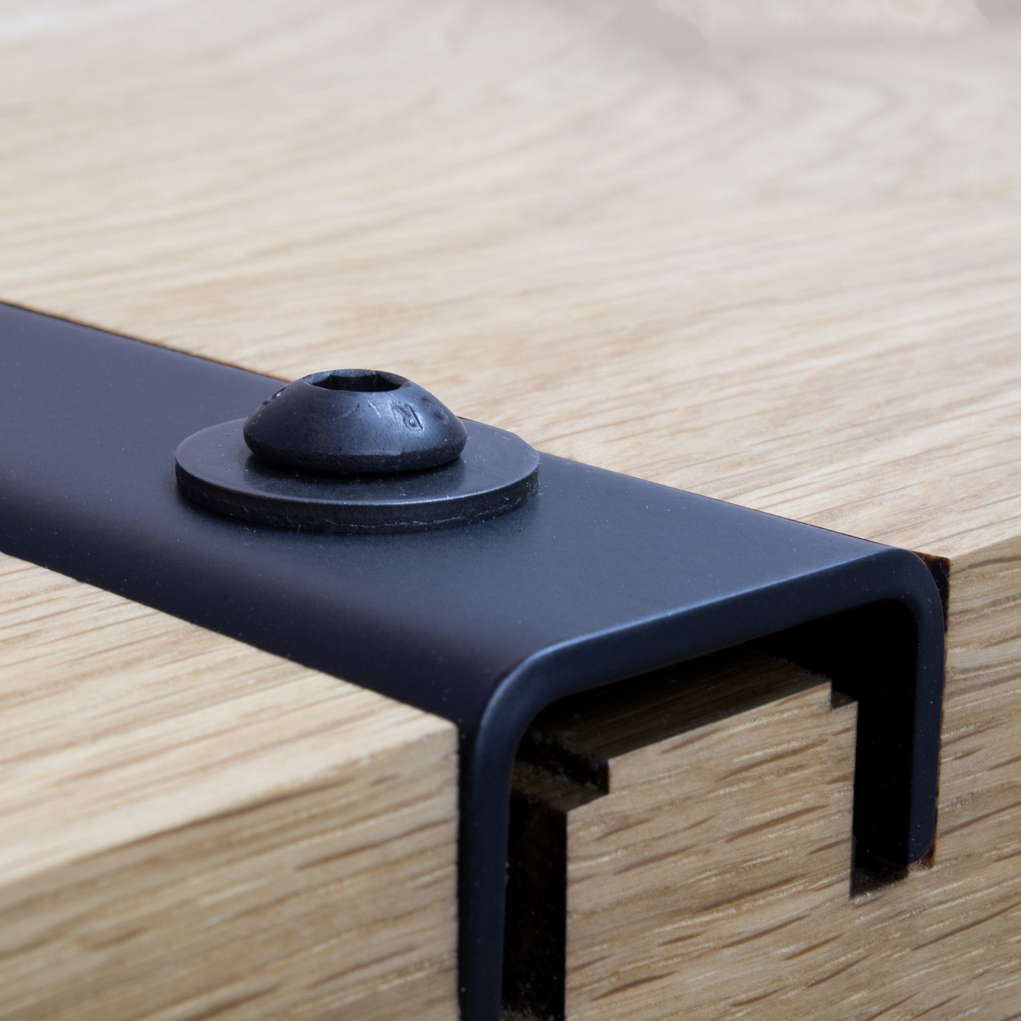 Natural Goods Berlin Möbelleiste Gratleiste U-FORM, (3er Set, 3-St), Unterbau, Versteifung, Verstrebung, Tischplatten, 60cm, Schwarz