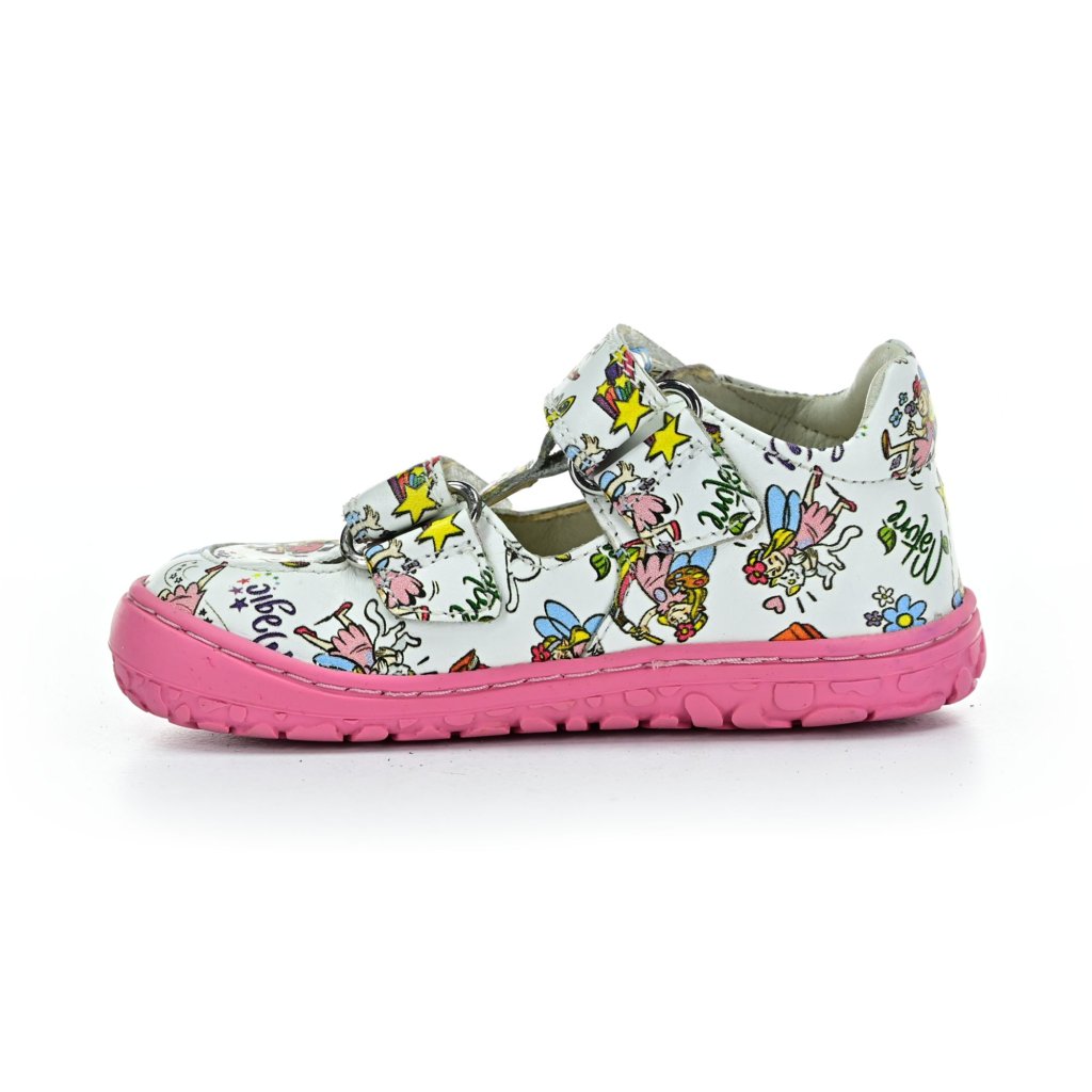 Lurchi Nando Nappa White-Pink Barfußsandalen