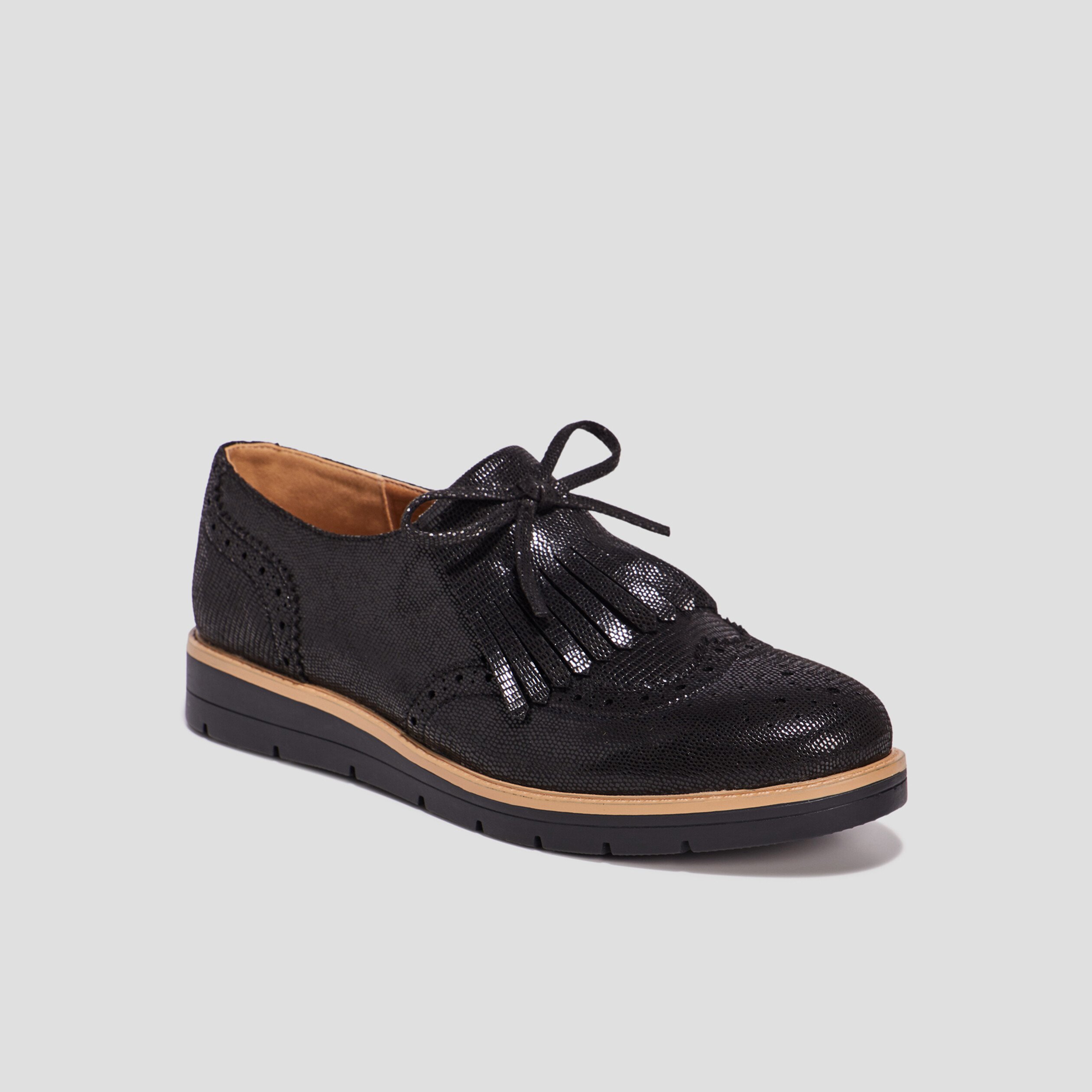Derbies compensées irisées Liberto noir femme | La Halle