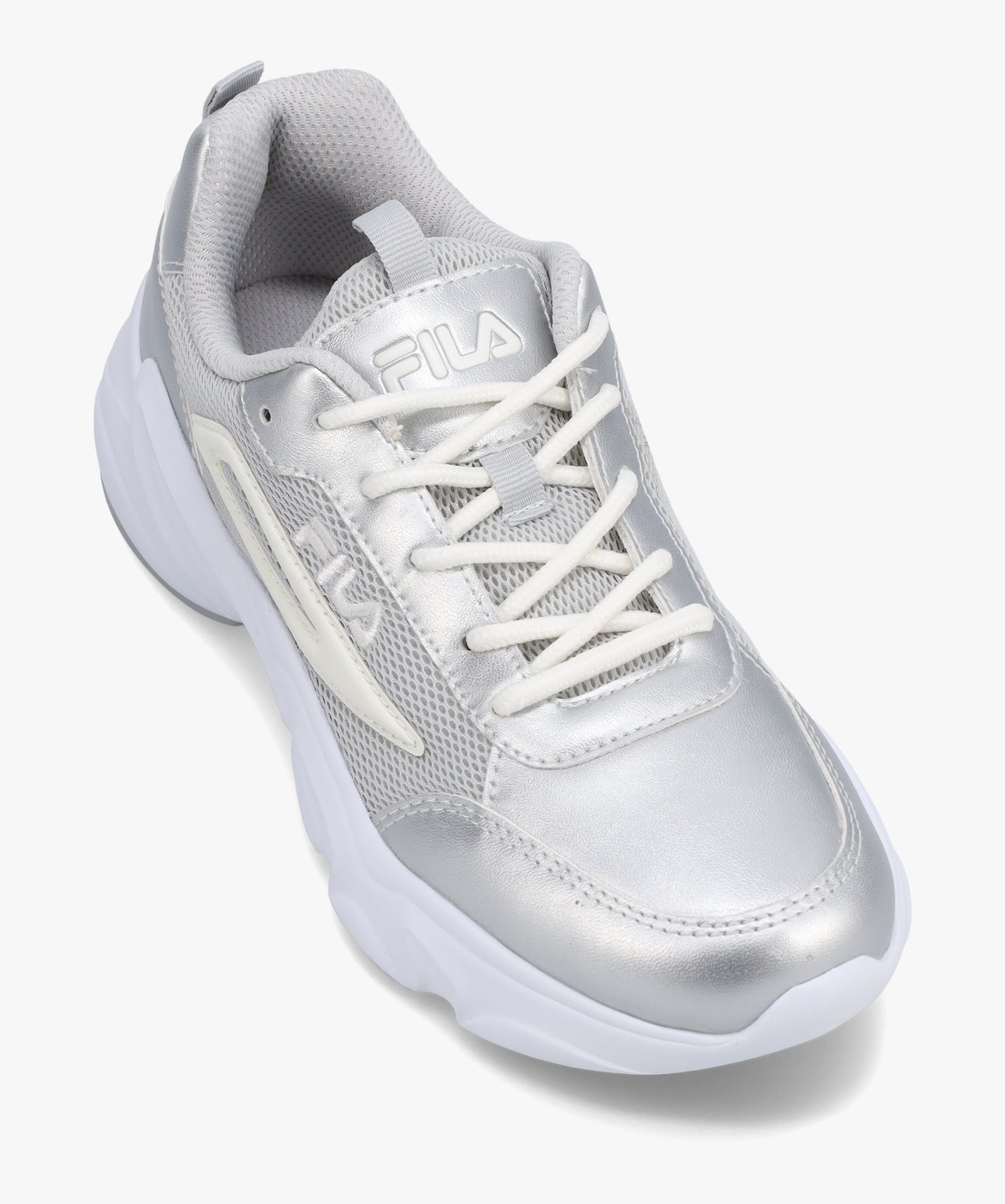 Baskets femme multi-matières à détails brillants – Fila... argent | GEMO