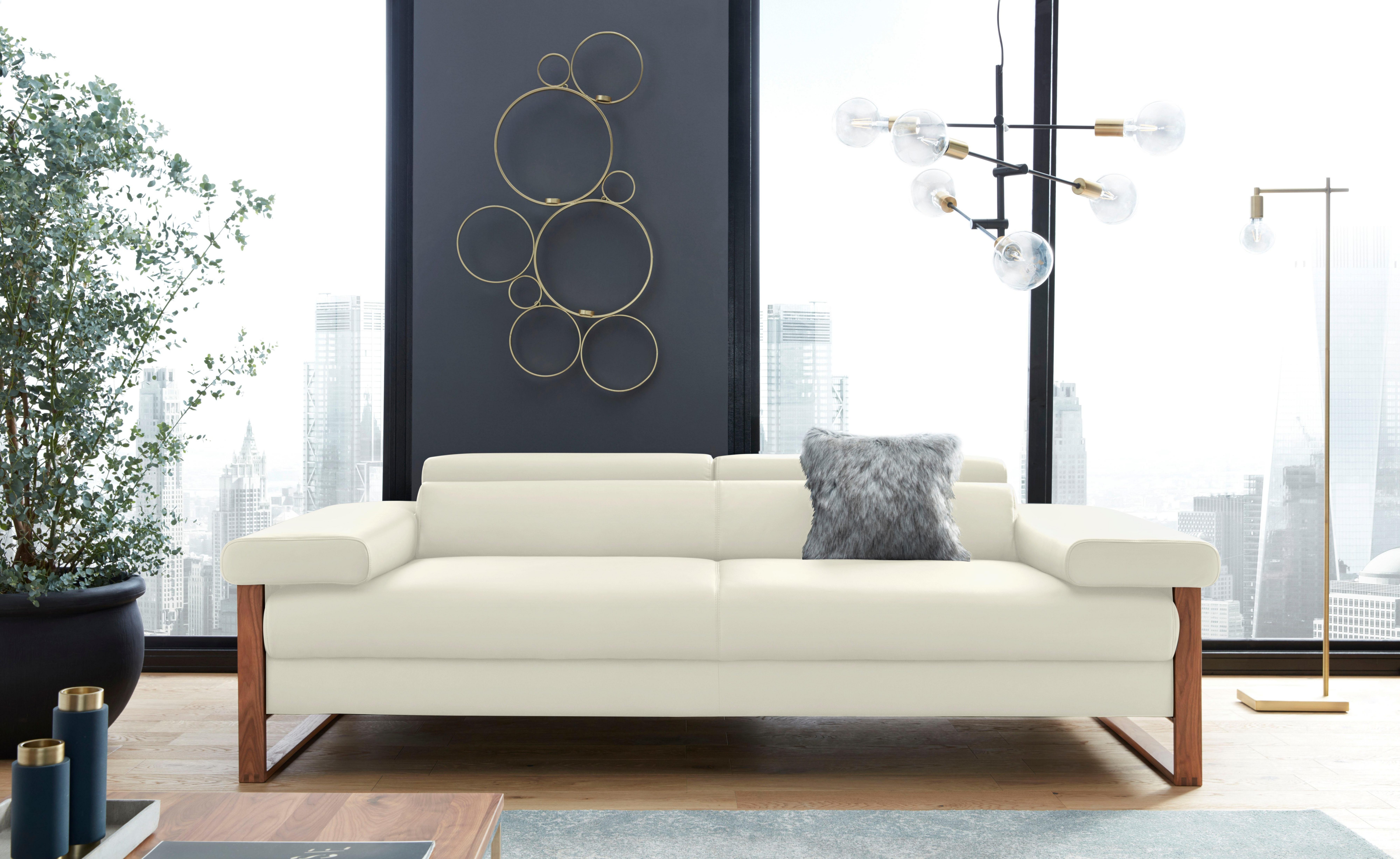 W.SCHILLIG 2,5-Sitzer finn, German Design Award 2016, Fußgestell Nussbaum natur, Breite 230 cm
