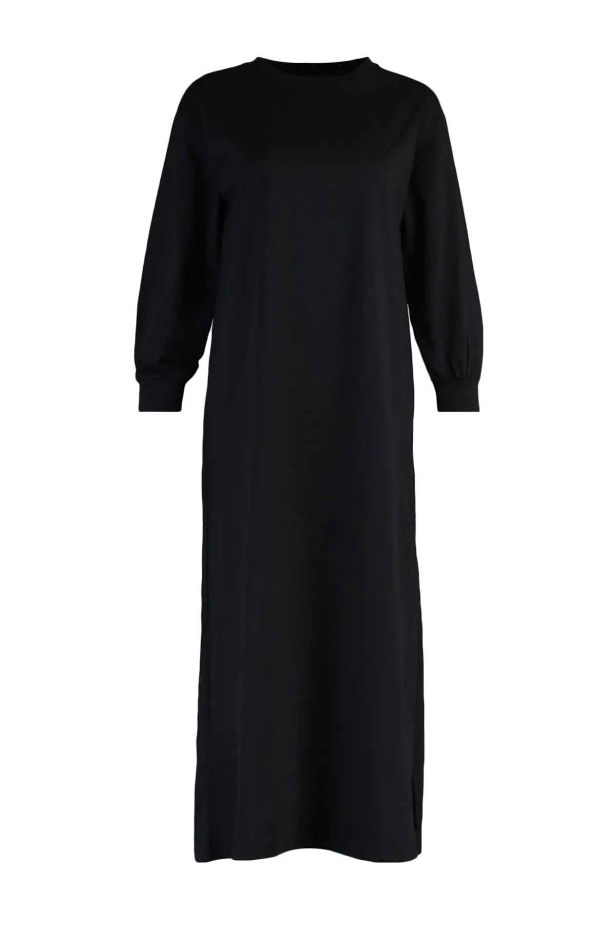 Trendyol Modest  Schwarzes Strickkleid mit Knöpfen und Rock TCTAW23EB00214