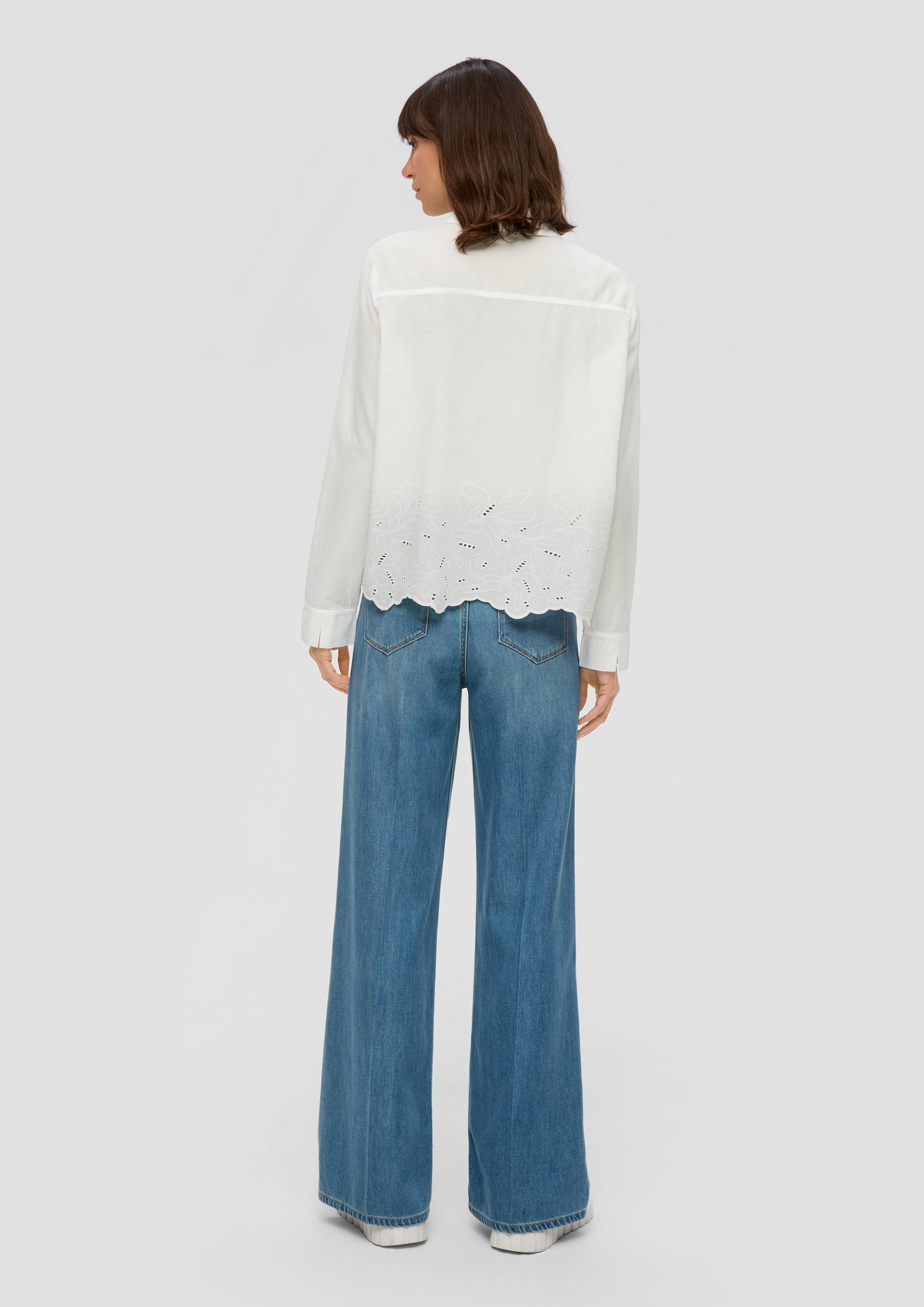 Langarmbluse mit Broderie Anglaise  2144556-0210