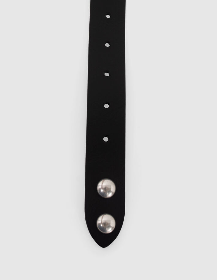 Ceinture noire cuir maxi clous Femme