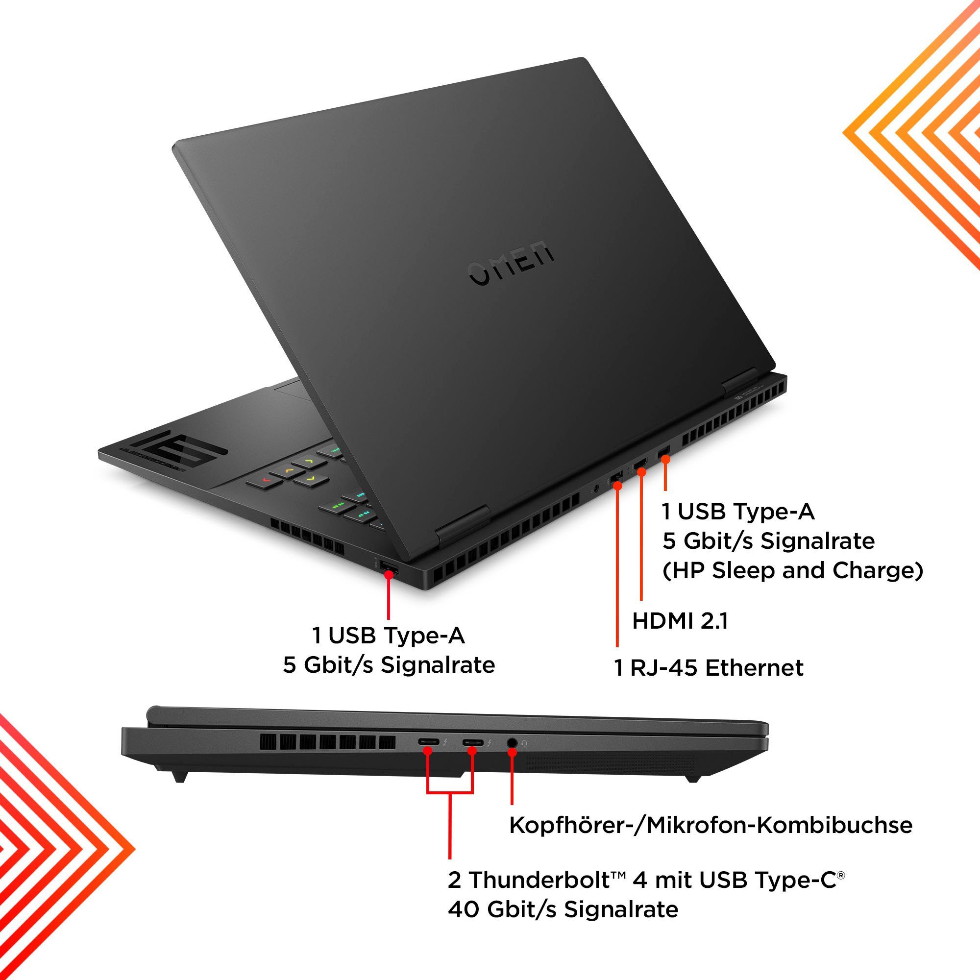 HP Omen 16-wf0075ng Gaming-Notebook (40,9 cm/16,1 Zoll, Intel Core i7 13700HX, GeForce RTX 4070, 512 GB SSD)