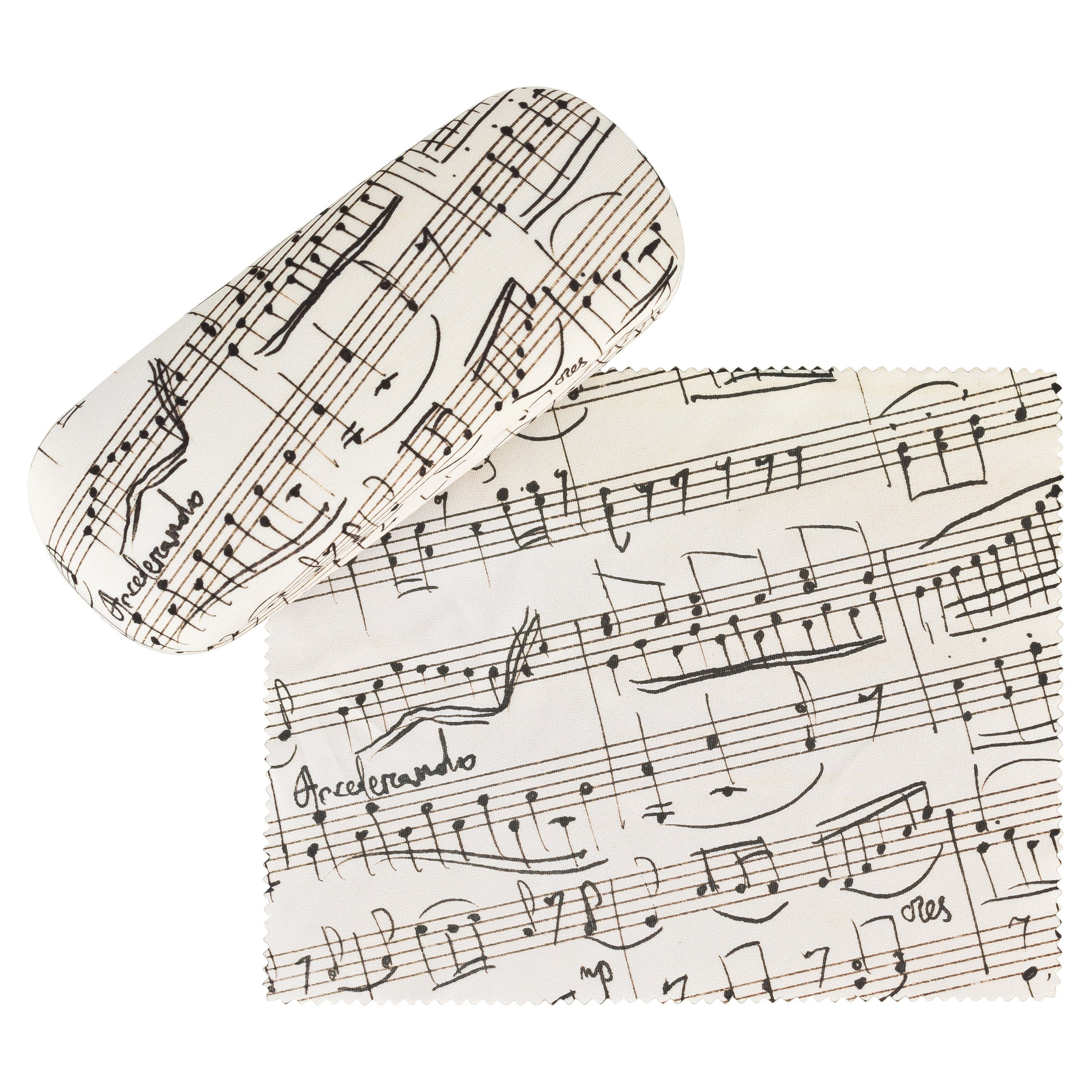 von Lilienfeld Brillenetui Brillenetui Noten Musik Motiv Etui Brillenbox, stabiles mit Mikrofaser bezogenes Hardcase