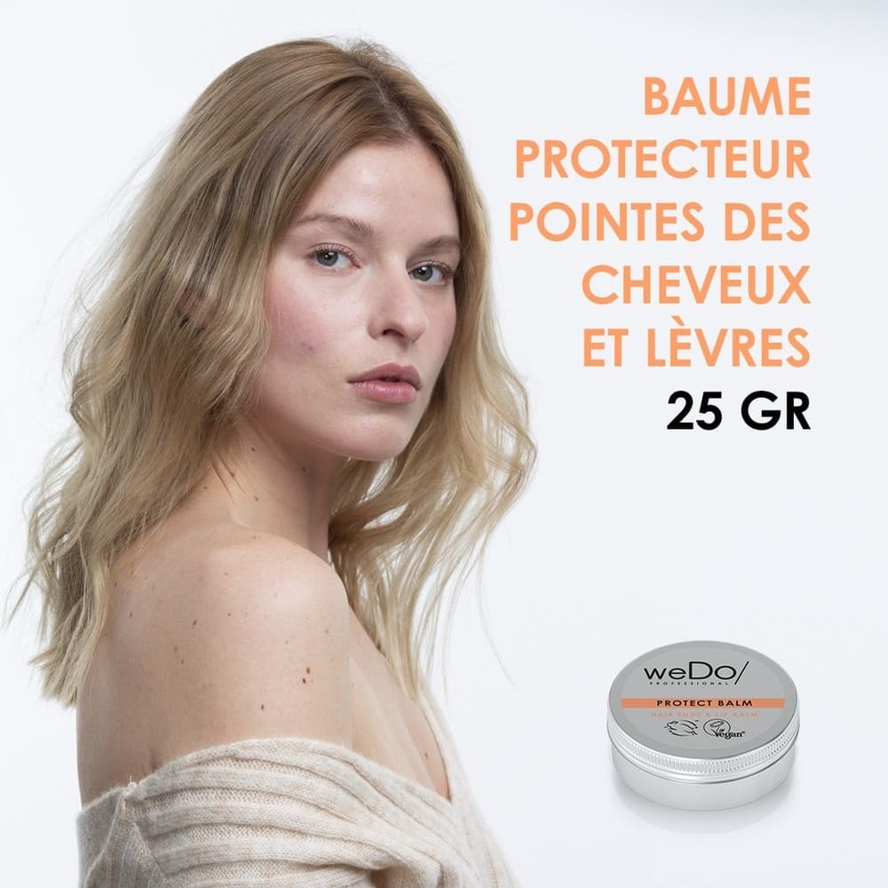 wedo Baume Protecteur Vegan cheveux et lèvres Baume vegan pour lisser et protéger lespointes fourchues sans silicone