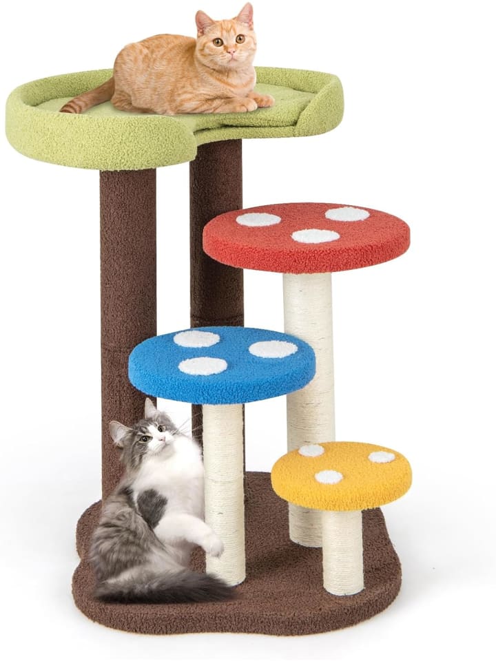 COSTWAY Kratzbaum Pilzoptik 60x65x94cm in Bunt günstig kaufen onesize