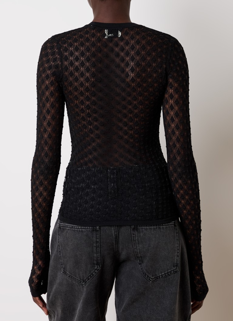 Top Isabel Marant Zavia semitransparent din dantelă