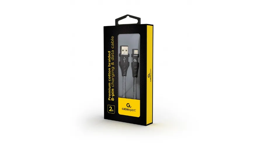 Cableexpert Ladekabel 8 pin 2 Meter Black/White
