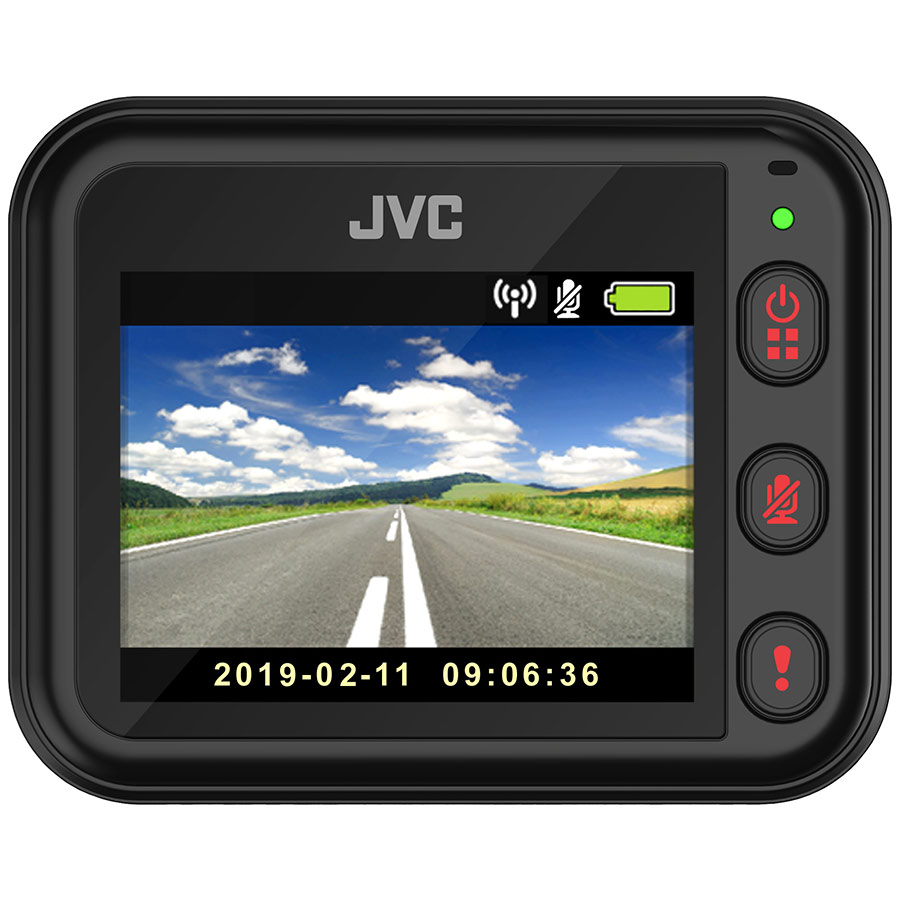JVC Dashcam GC-DRE10-E mit Full-HD, integriertem Wifi, MicroSD bis 64 GB, 30 fps Bildrate und einer Smartphone App, inkl. 4 GB Speicherkarte - ATU