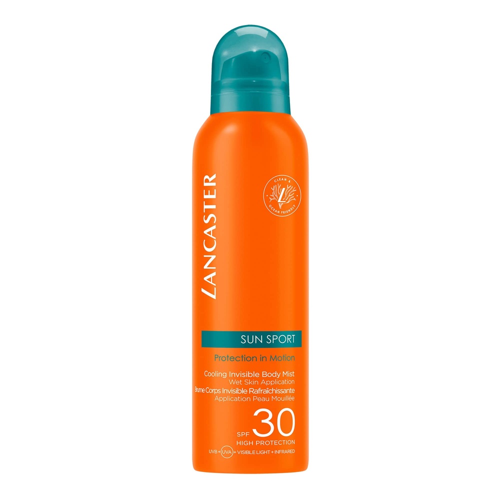 Lancaster Brume Invisible Rafraîchissante application peau mouillée SPF30 Brume Solaire SPF30
