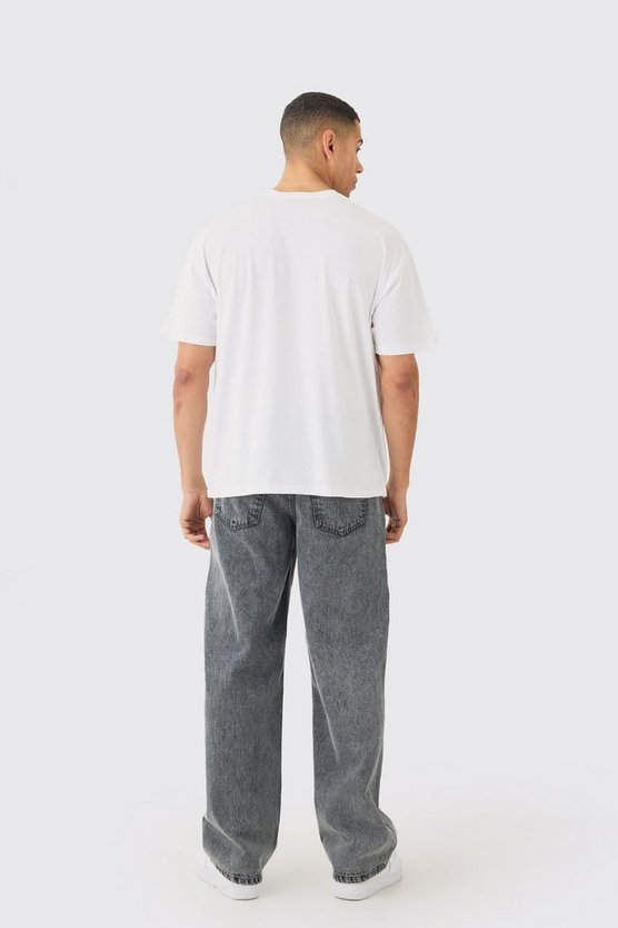 Oversize T-Shirt mit Totenkopf-Print