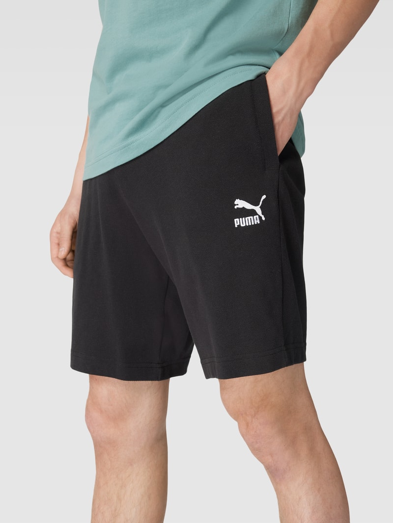 Sweatshorts mit Label-Stitching Modell 'CLASSICS' in schwarz